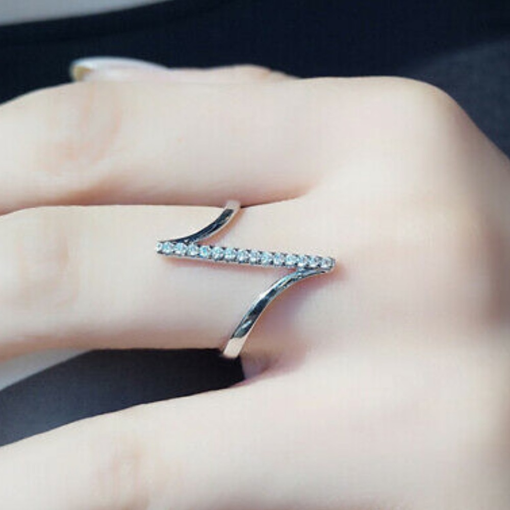 NWT Charm 925 Silver White Sapphire Ring - Picture 3 of 5